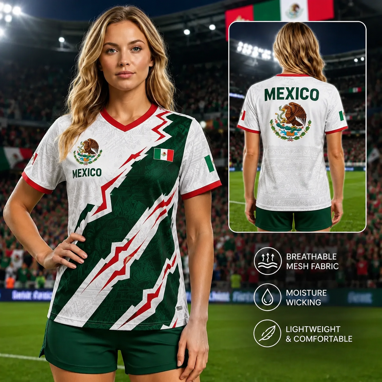 2026 Mexico White Retro Pyramid Jersey