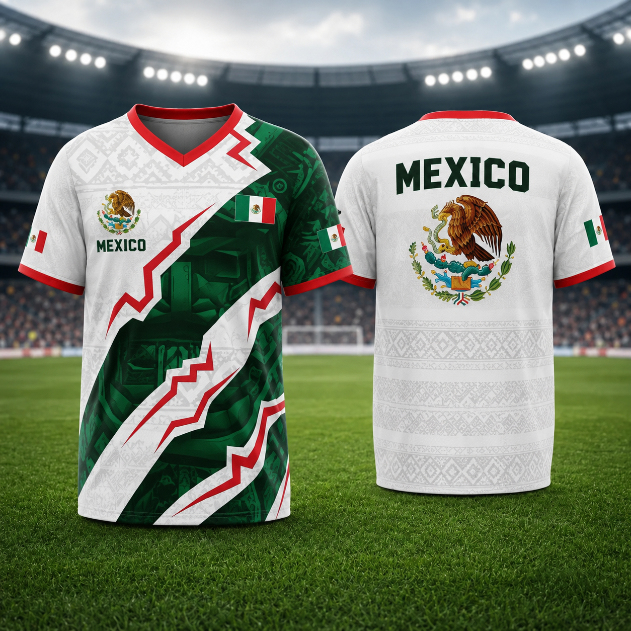 2026 Mexico White Retro Pyramid Jersey