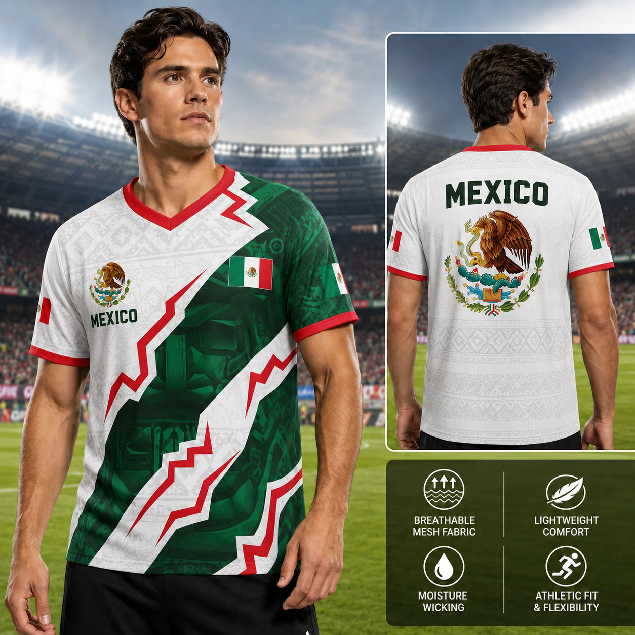 2026 Mexico White Retro Pyramid Jersey