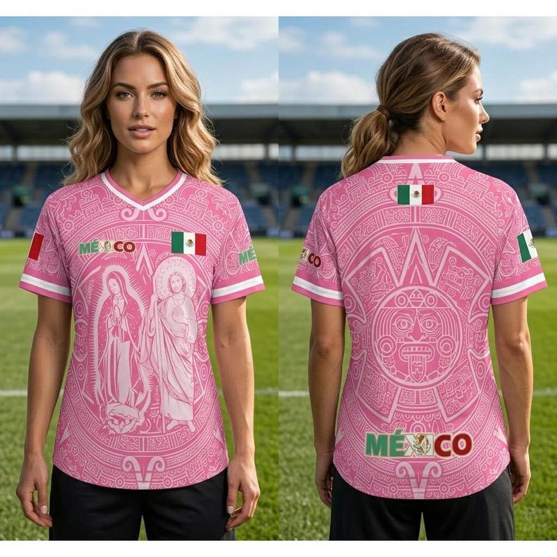 2026 Mexico Pink Retro Pyramid Jersey