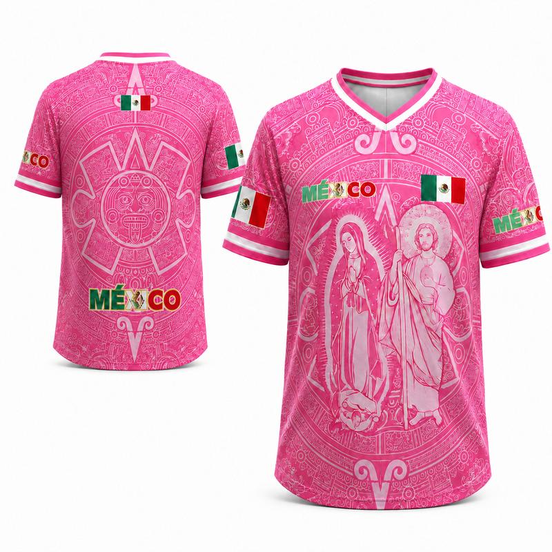 2026 Mexico Pink Retro Pyramid Jersey